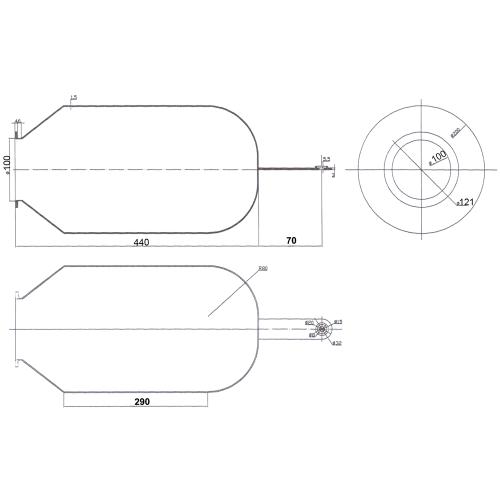 Membran av butylgummi till hydropress tank 50 liter