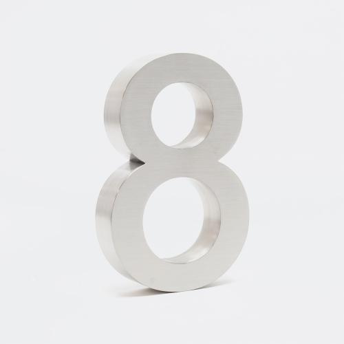Husnummer rostfritt stål 3D 20cm
