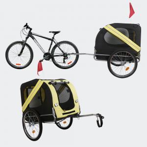 Hundcykelvagn med flugskärm & regnskydd, svartgul