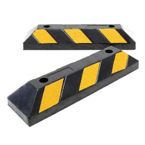 Hjulstopp set av 2 med reflexer 550 x 150 x 100 mm var