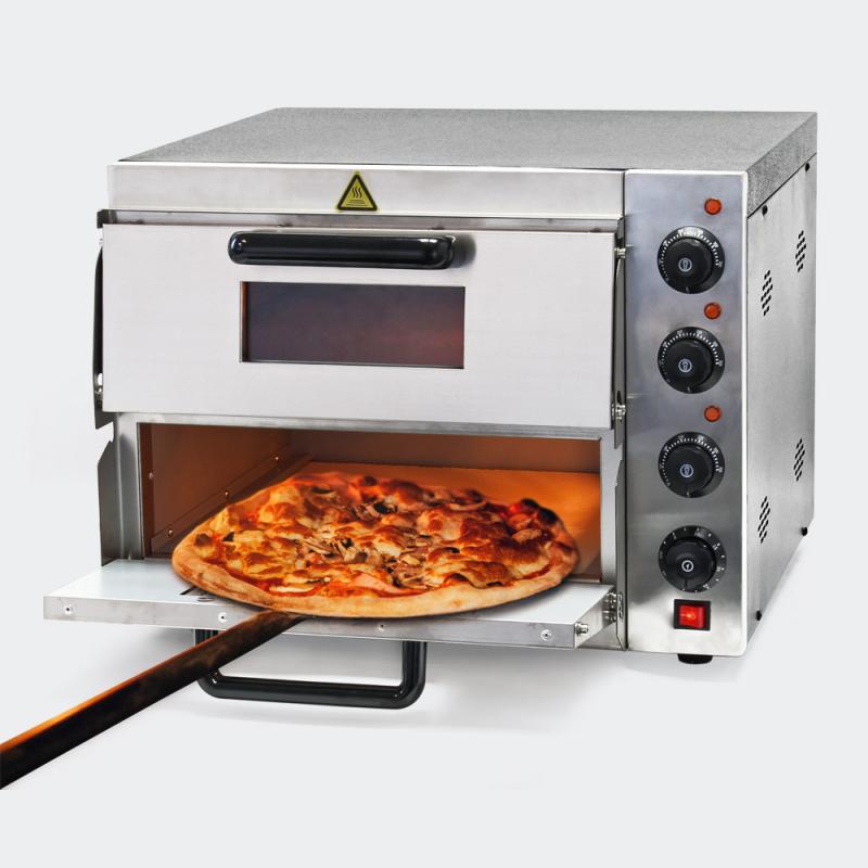 Pizza-ugn 3000W 2 våningar med pizzasten till stenugn-pizza