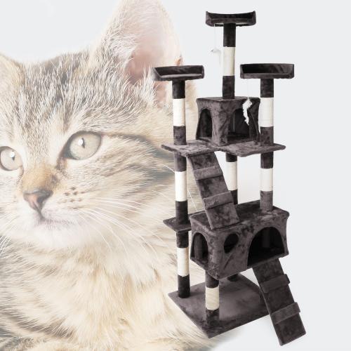 Katt klösträd 170 cm med hus, steg och plattform
