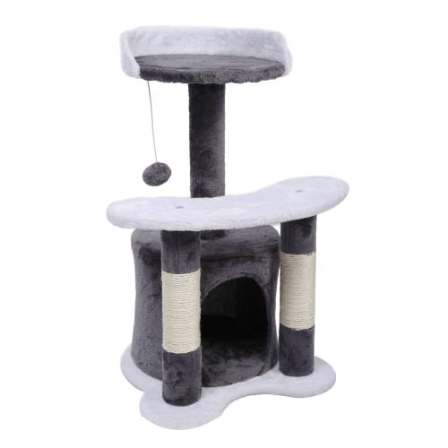 Katt klösträd 65 cm med sisal, liggplatser och kattgrotta