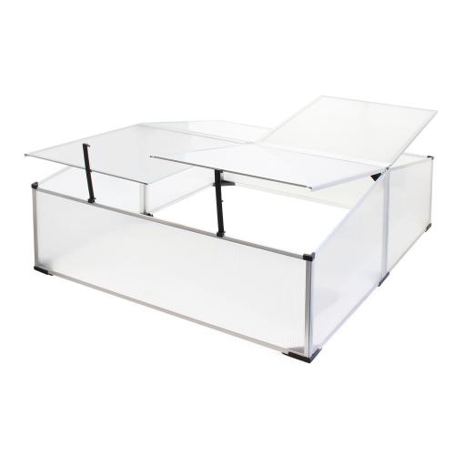 Växthus dubbelt 100x120x40cm, aluminium, öppningsbart tak