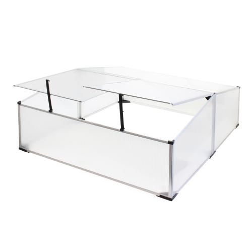 Växthus dubbeltak aluminium 100x120x40cm