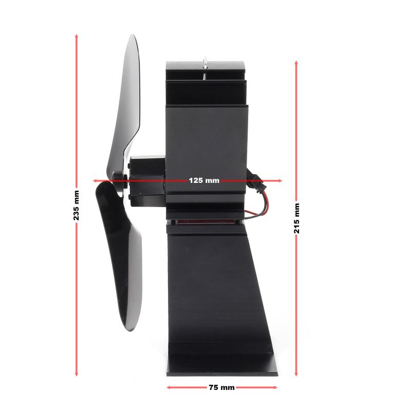 Kaminfläkt spisfläkt 70-350°C 2-blad utan el