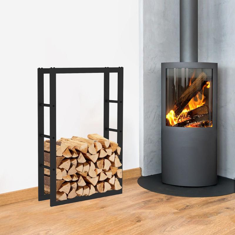 Vedf rvaring Vedst ll 100 X 25 X 60 Cm I Metall Svart vedf-rvaring-vedst-ll-100-x-25-x-60-cm-i-metall-svart