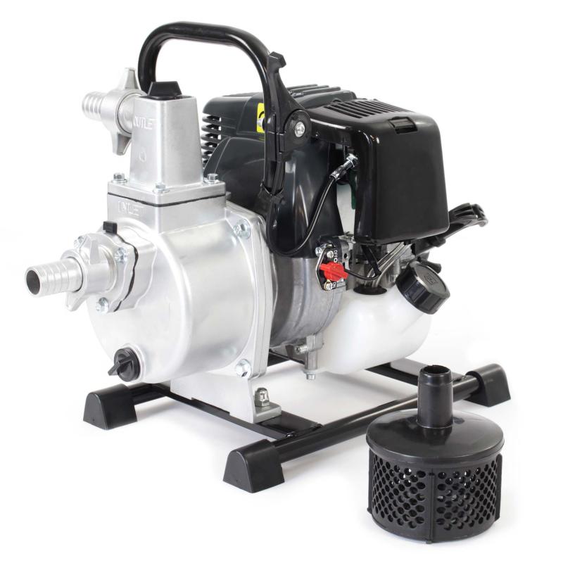 Vattenpump bensindriven 1 kW, 8000 l/h, 6500 v/min, trädgårdspump 4-takt