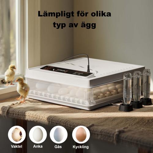 Kläckningsmaskin helt automatisk 128 ägg inkubator