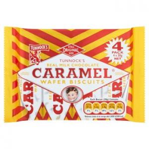 Tunnocks Caramel Wafer Biscuits 4pk