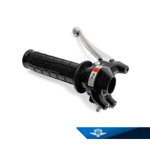 Växelhandtag 2väx svart med alu arm