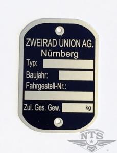 Typskylt Victoria Zweirad Union