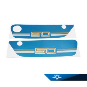 Sidokåpsdekalsats Suzuki K50 N/DN Blå 79-82