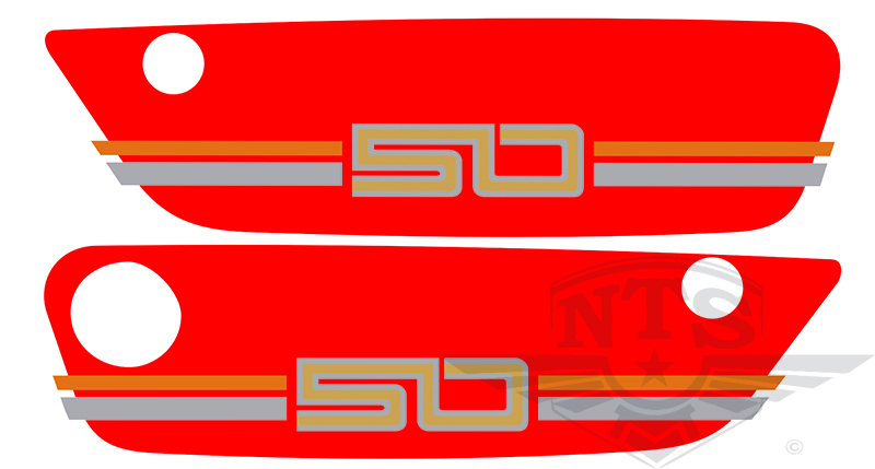 Sidokåpsdekalsats Suzuki K50 N/DN röd 79-82
