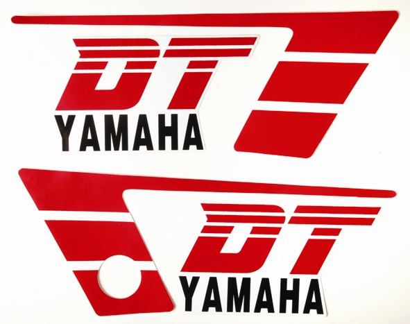 Dekalsats Yamaha DT50MX vit/röd 86-