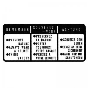 Dekal köranvisning svart Honda MT/MB