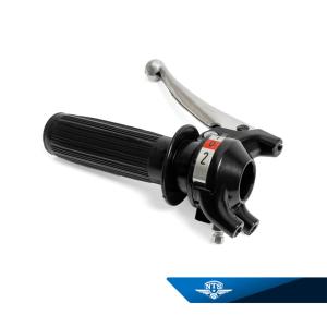 Växelhandtag 2väx svart med alu arm