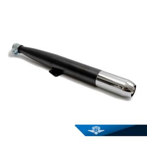 Ljuddämpare 28mm svart/krom m. fäste Universal