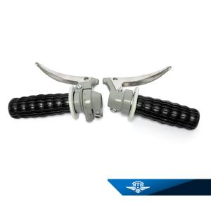 Gashandtag-Växelhandtag 2väx Grå/Svart Universal