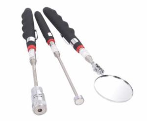 Teleskopverktyg magnet-lampa-spegel 3 delar Universal