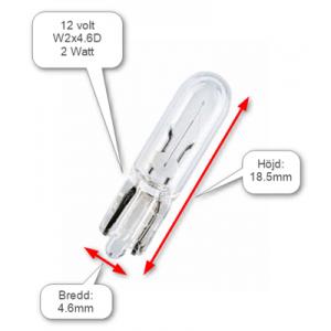 Glödlampa W2x4.6D 12V 2W