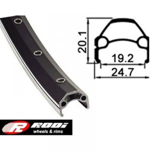 Fälg alu dubbel 19-622 svart 36H 28x1 5/8"