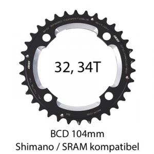 Framdrev BBB RoundAbout 4-bult pin 104mm 9/10 34 tänder