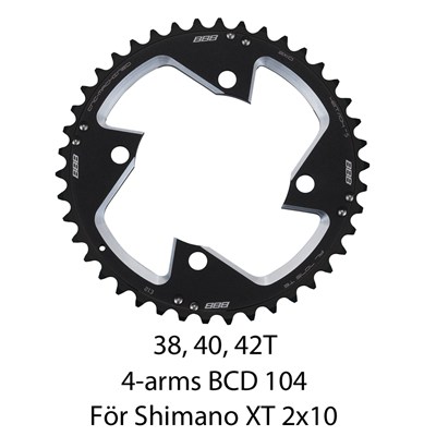 Framdrev BBB MTBGear 2x10 Shimano XT 104mm 40 T nder framdrev-bbb-mtbgear-2x10-shimano-xt-104mm-40-t-nder