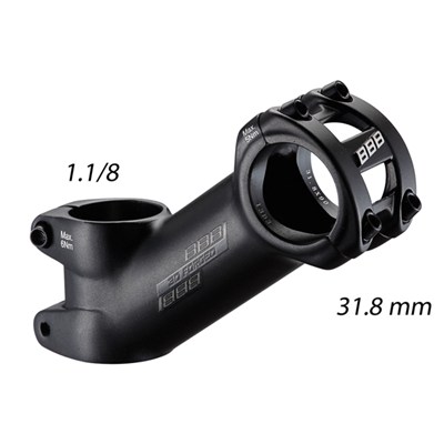 Styrstam BBB HighRise svart 31,8x70mm