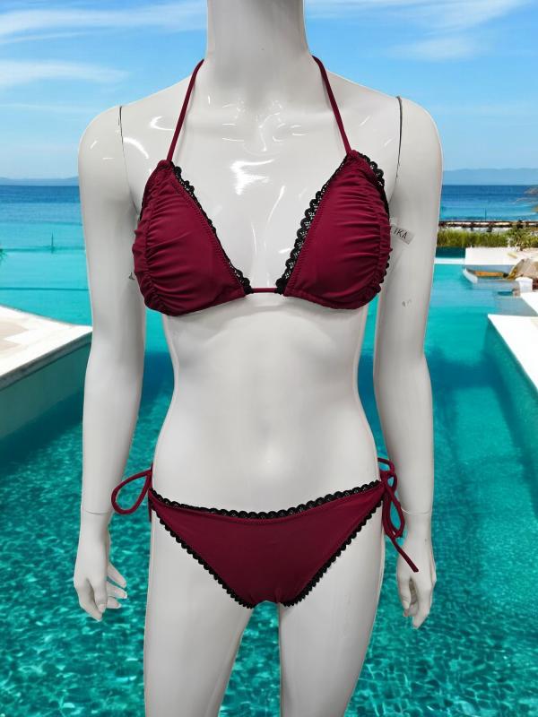 Bikini Burgundy vinröd Storl. L