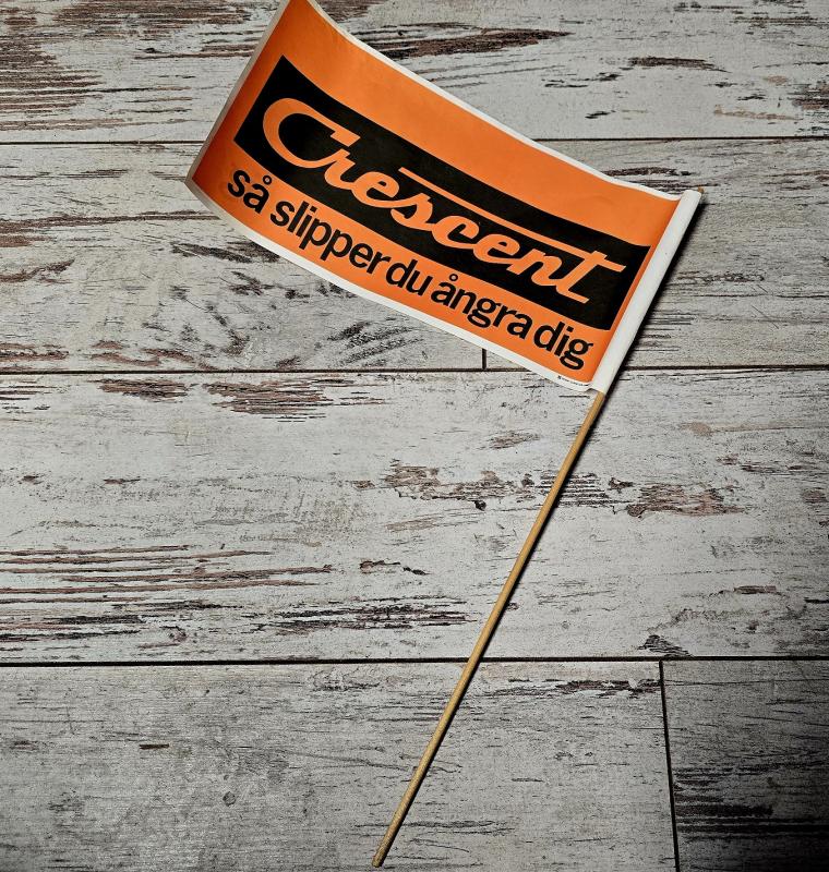 Pappersflagga Crescent orange 27x14cm NOS