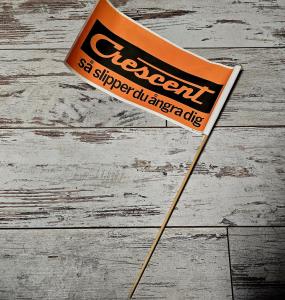 Pappersflagga Crescent orange 27x14cm NOS