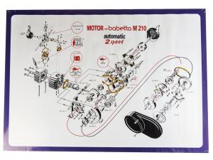 Sprängskiss motor Jawa 210