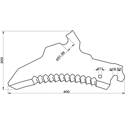 Supersnittvagn kniv pöttinger 434.100.001