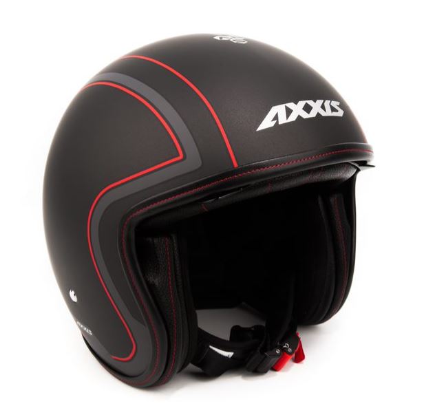 Jethjälm Axxis Hornet Royal A7 mattsvart/röd