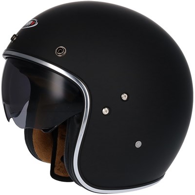 Jethjälm Shiro SH-235 Gold-line mattsvart Small 55-56cm