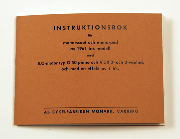 Instruktionsbok Monarscoot 1961
