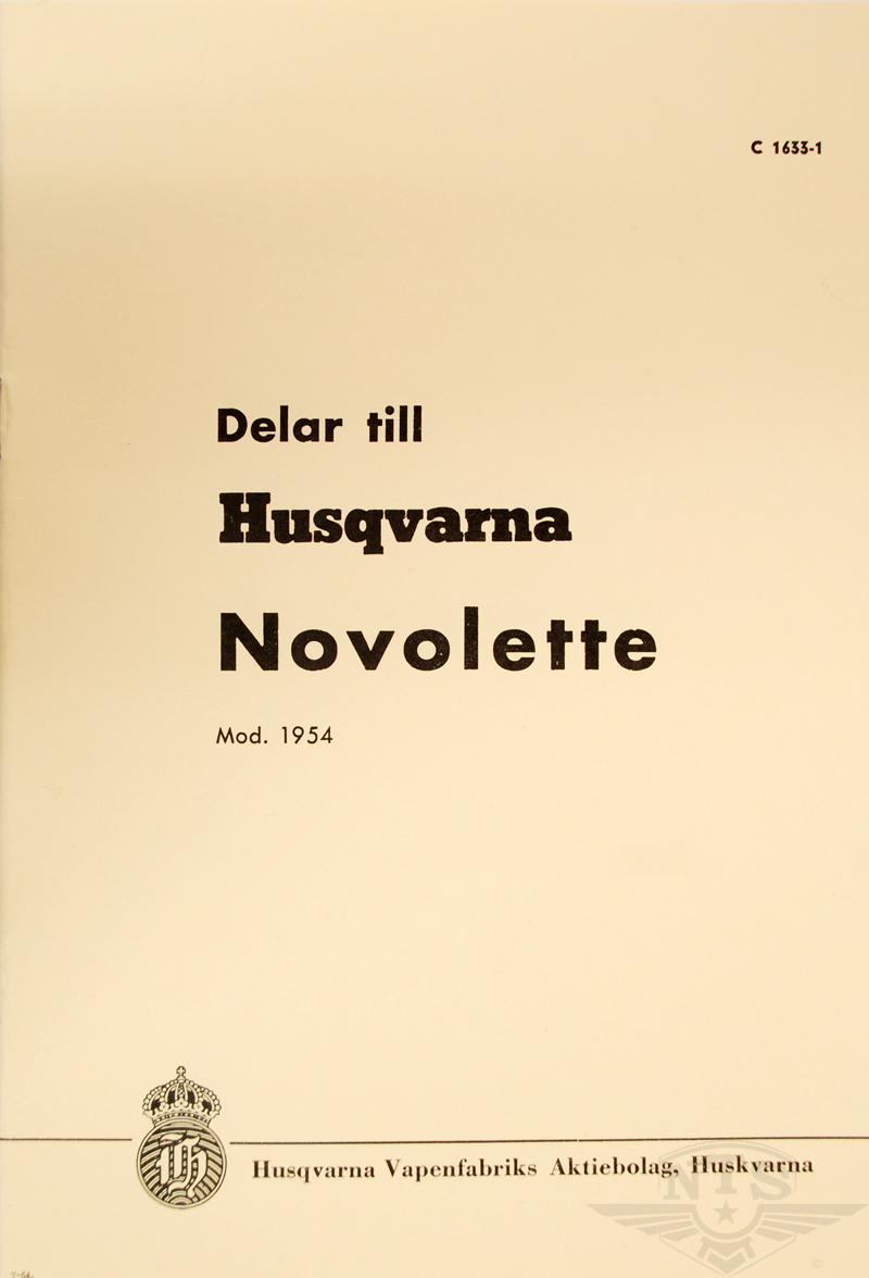 Reservdelkatalog Husqvarna Novolette mod 1954