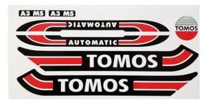 Dekalsats Tomos A3 röd/svart/vit