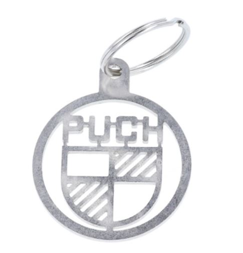 Nyckelring Puch logo rostfritt