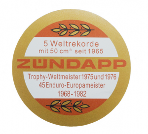 Dekal Zundapp Weltrekorde orange/guld 65mm 68-82