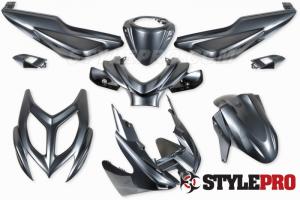 Kåpset Grå metallic Yamaha Aerox 9 delar 2013-2015