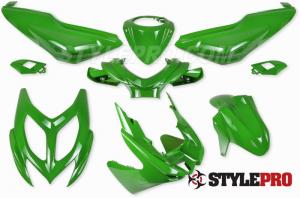 Kåpset Kawasaki grön Yamaha Aerox 9 delar 2013-2015