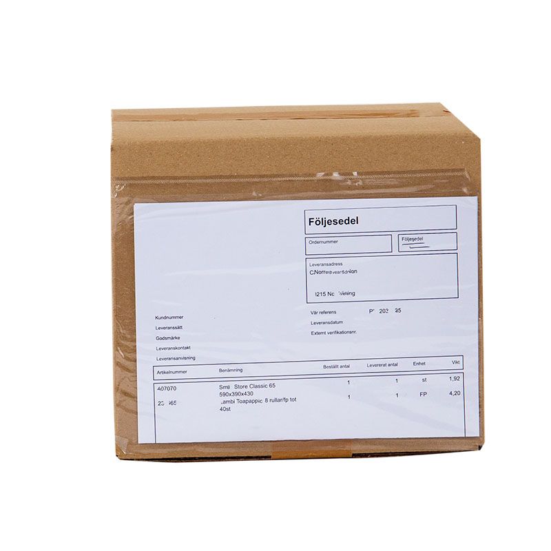 Packsedelficka/Fraktsedelficka 132x225mm 100 pack