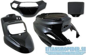 Kåpset Metallic svart Yamaha Booster 4 delar 2004-