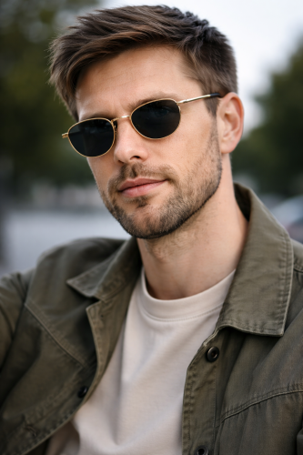 Solglasögon guld (svart lins) nr.33