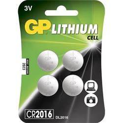 Batteri GP Lithium CR2016 3V 4 pack