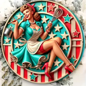 Plåtskylt Kök Pinuppa 20cm