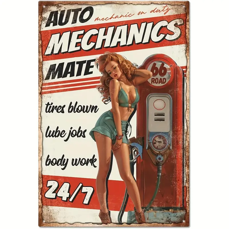 Plåtskylt Auto Mechanics 20x30cm