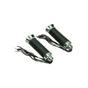 Handtag Custom Harley svarta med fransar 1 par Universal
